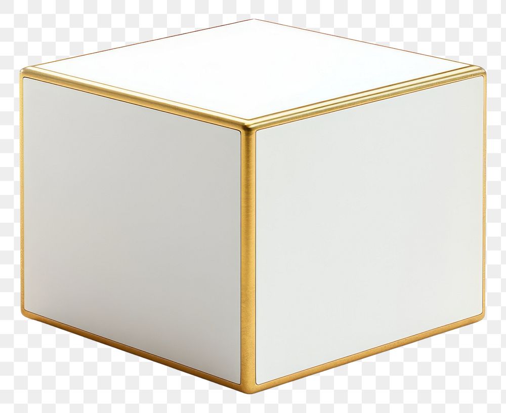 PNG Cubic podium white and gold box minimalist porcelain.