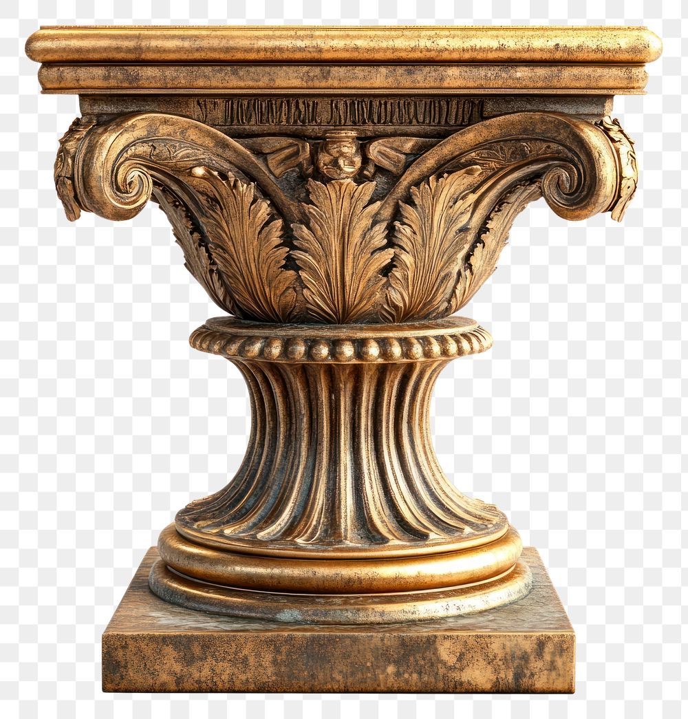 PNG Podium in gilded bronze architecture column decorative.