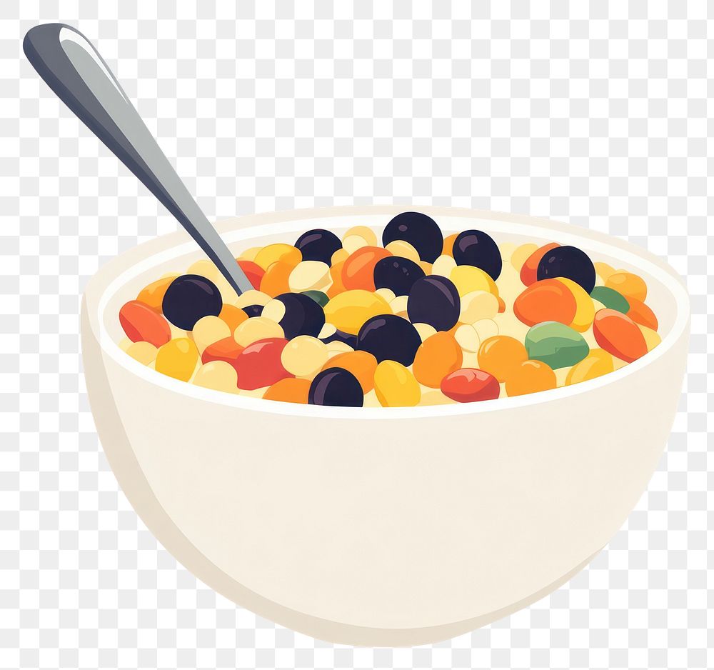 PNG Cereal illustration spoon bowl.