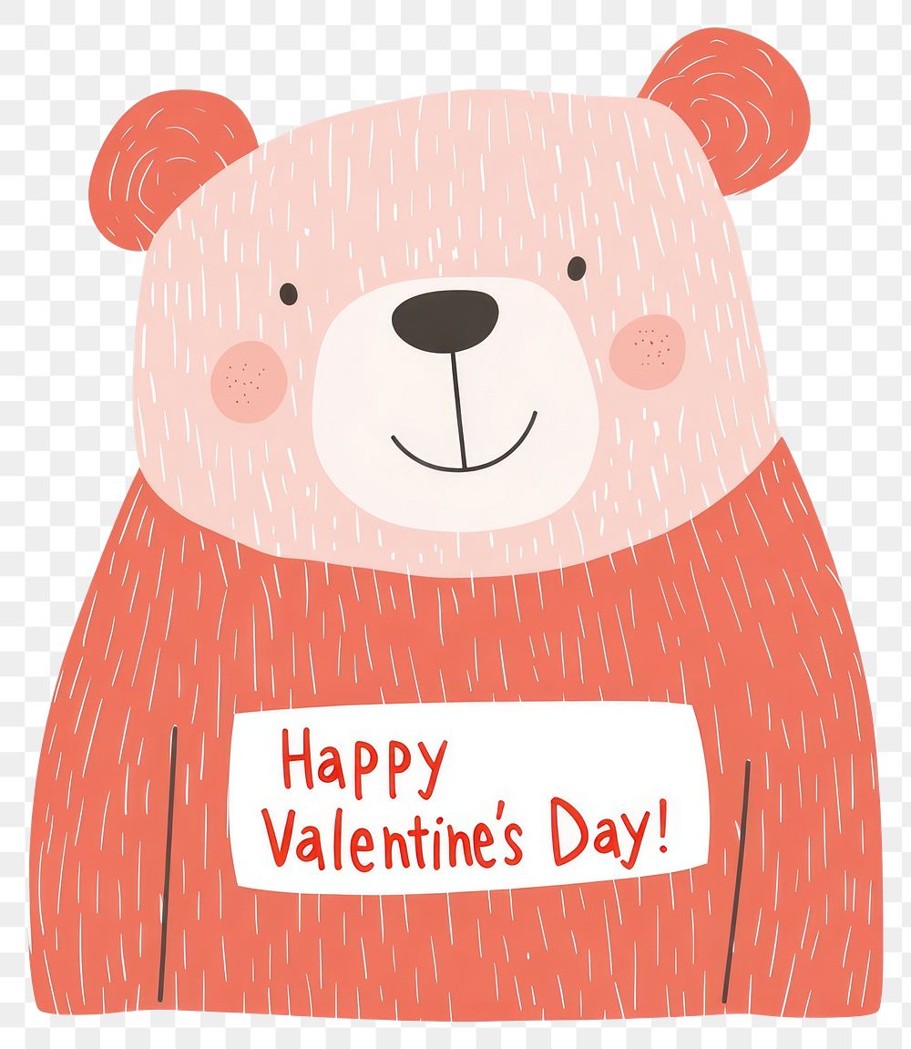 PNG Coquette bear illustration valentine's happy.