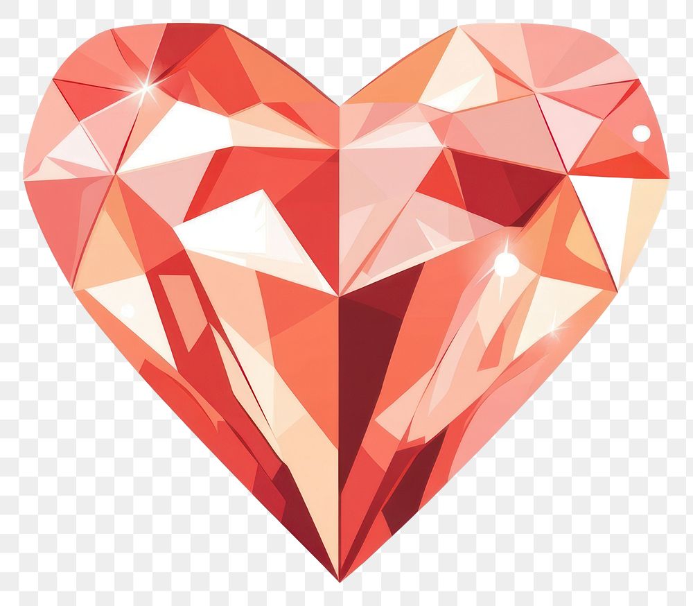 PNG Diamond illustration gemstone heart.