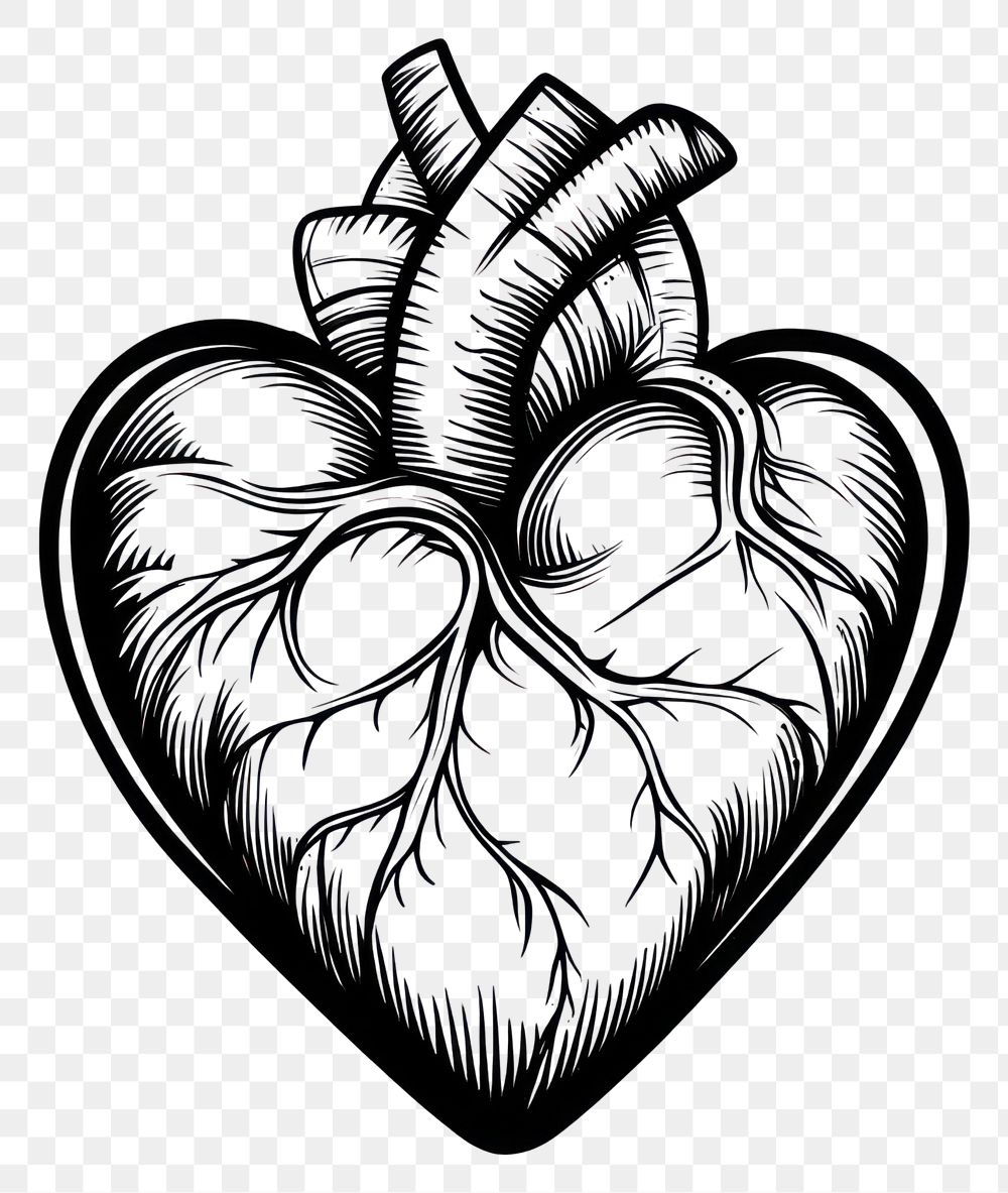 PNG Human heart illustration drawing design.