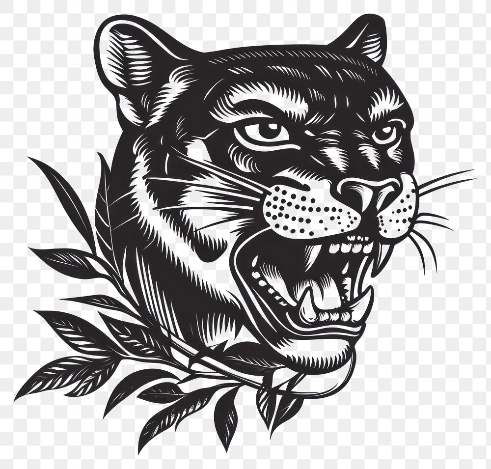 PNG Jaguar tattoo art illustration panther.