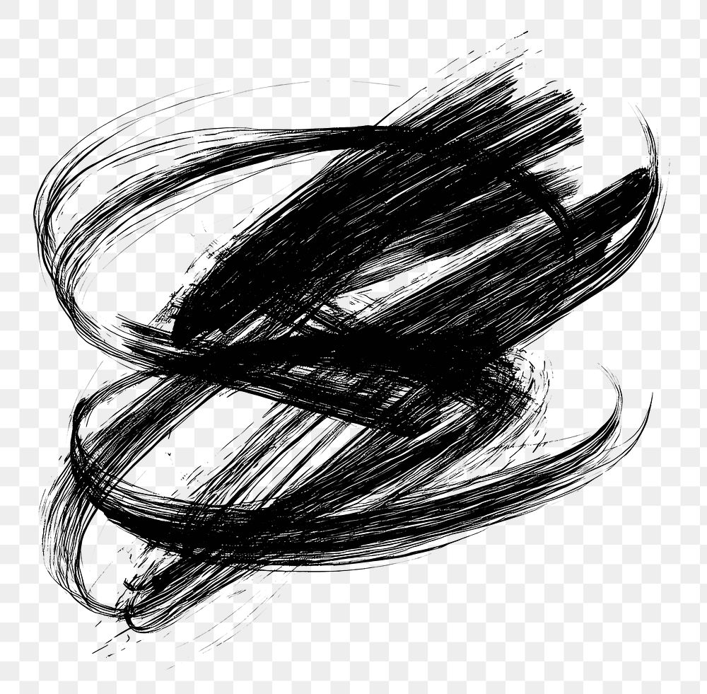 PNG Scribble line art brushstrokes contemporary.