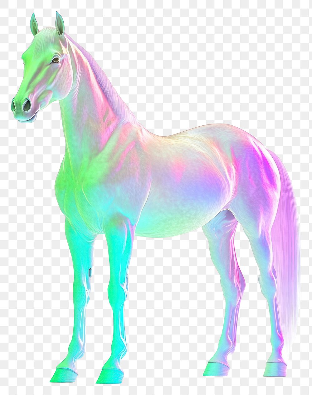 PNG Arabian Horse Neon rim light horse animal illustration.