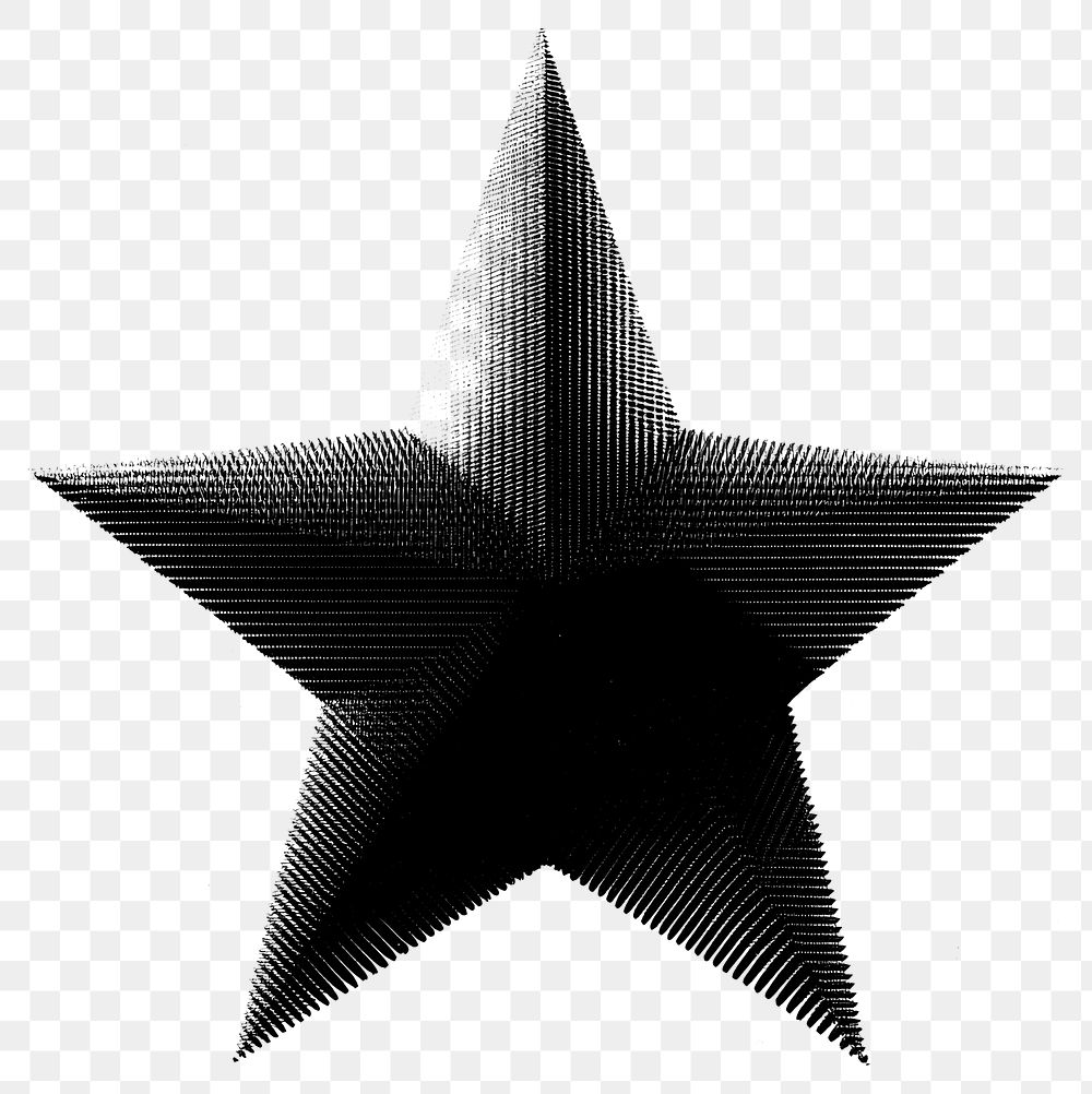 PNG Star black white geometric.