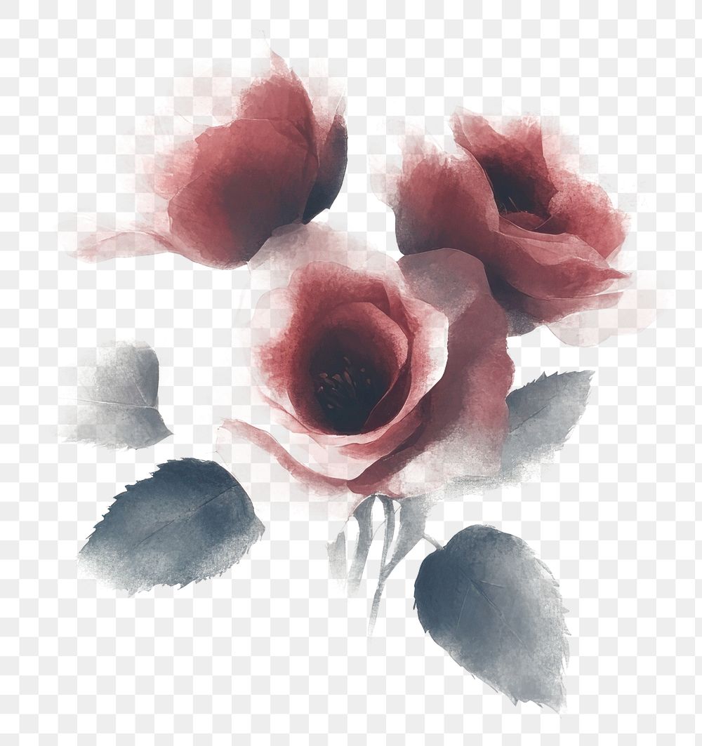 PNG Roses illustration flowers pink.