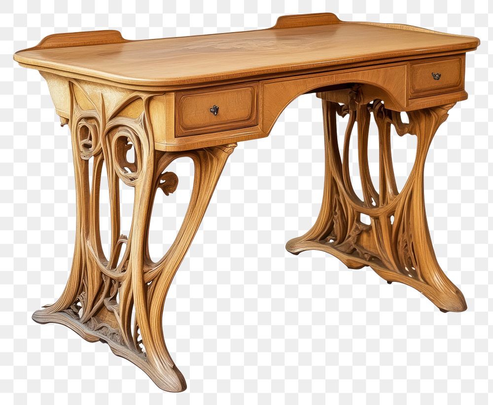 PNG Desk furniture nouveau style.