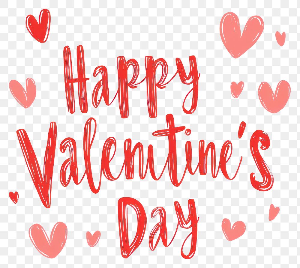 PNG Illustration valentine's hearts text.