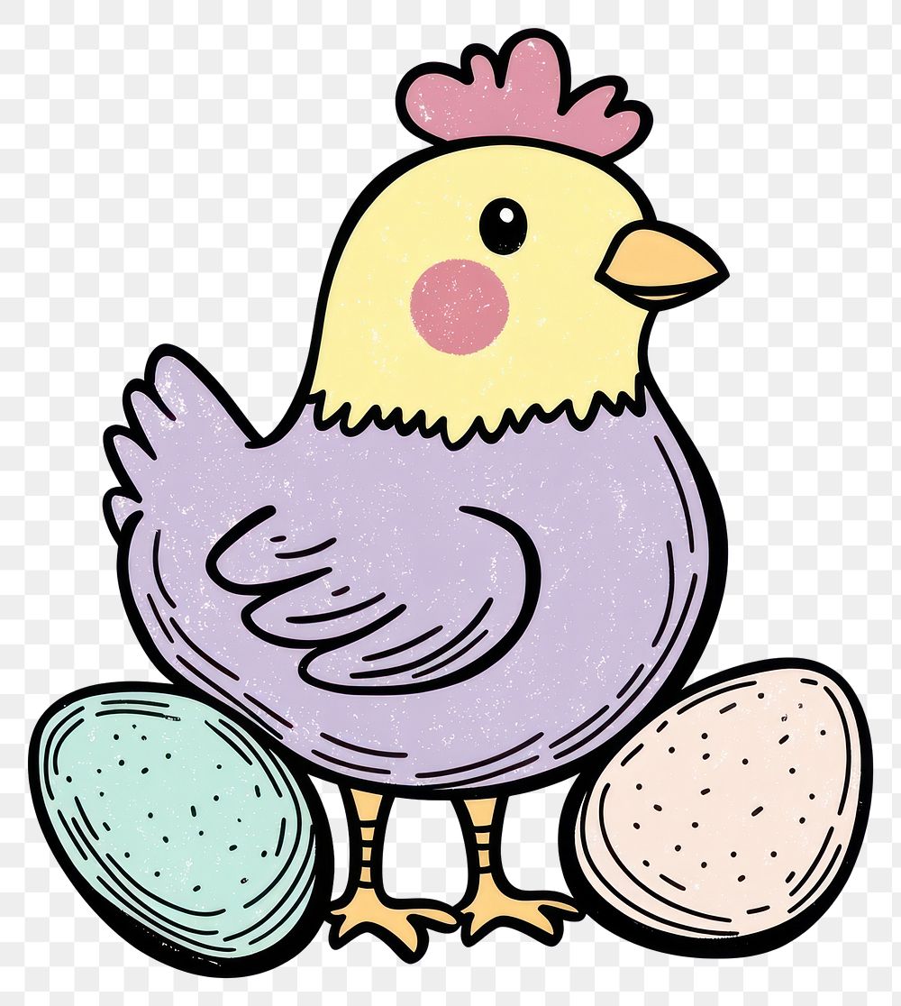 PNG Easter chicken illustration colors bird.