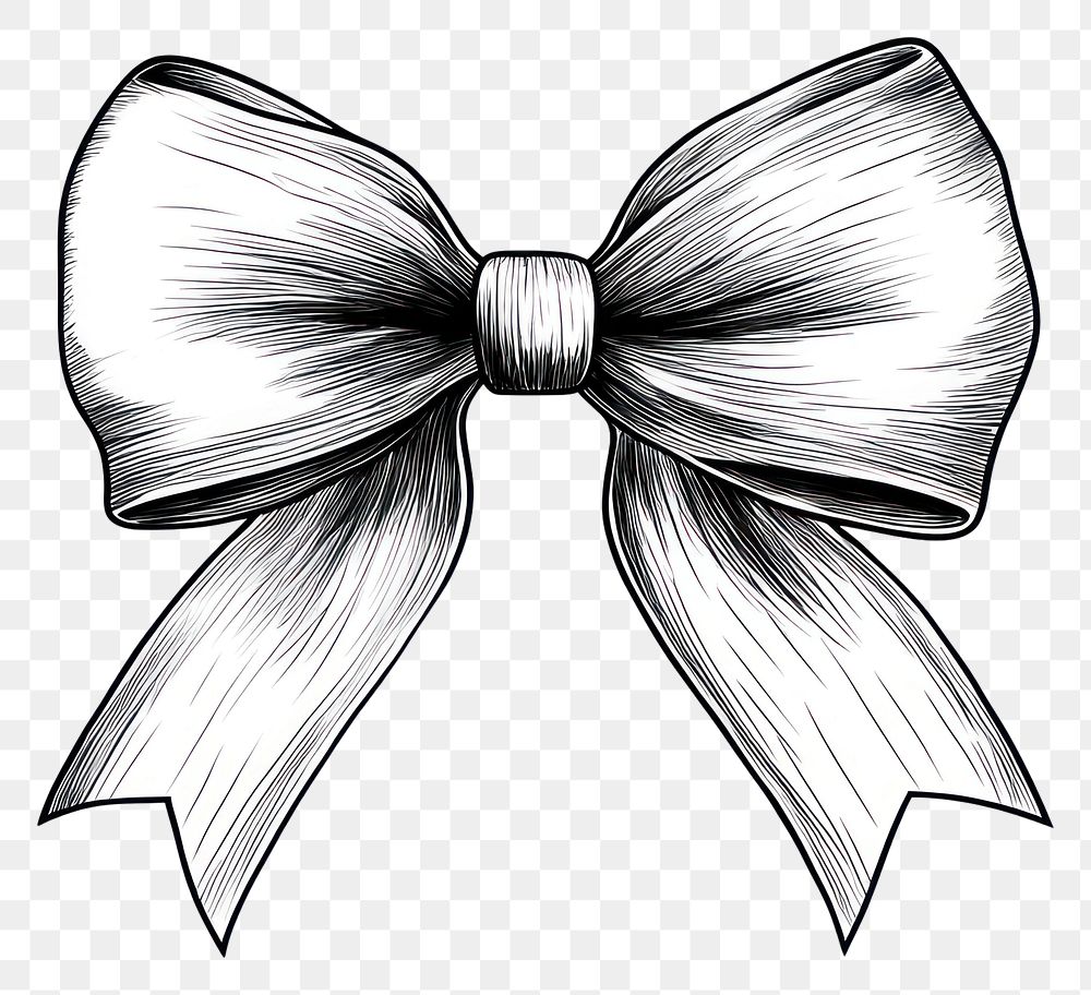 PNG Tailored Bow illustration drawing black.