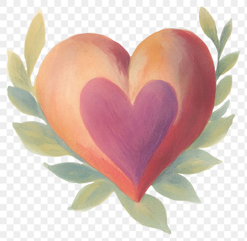 PNG Heart illustration colors painting.