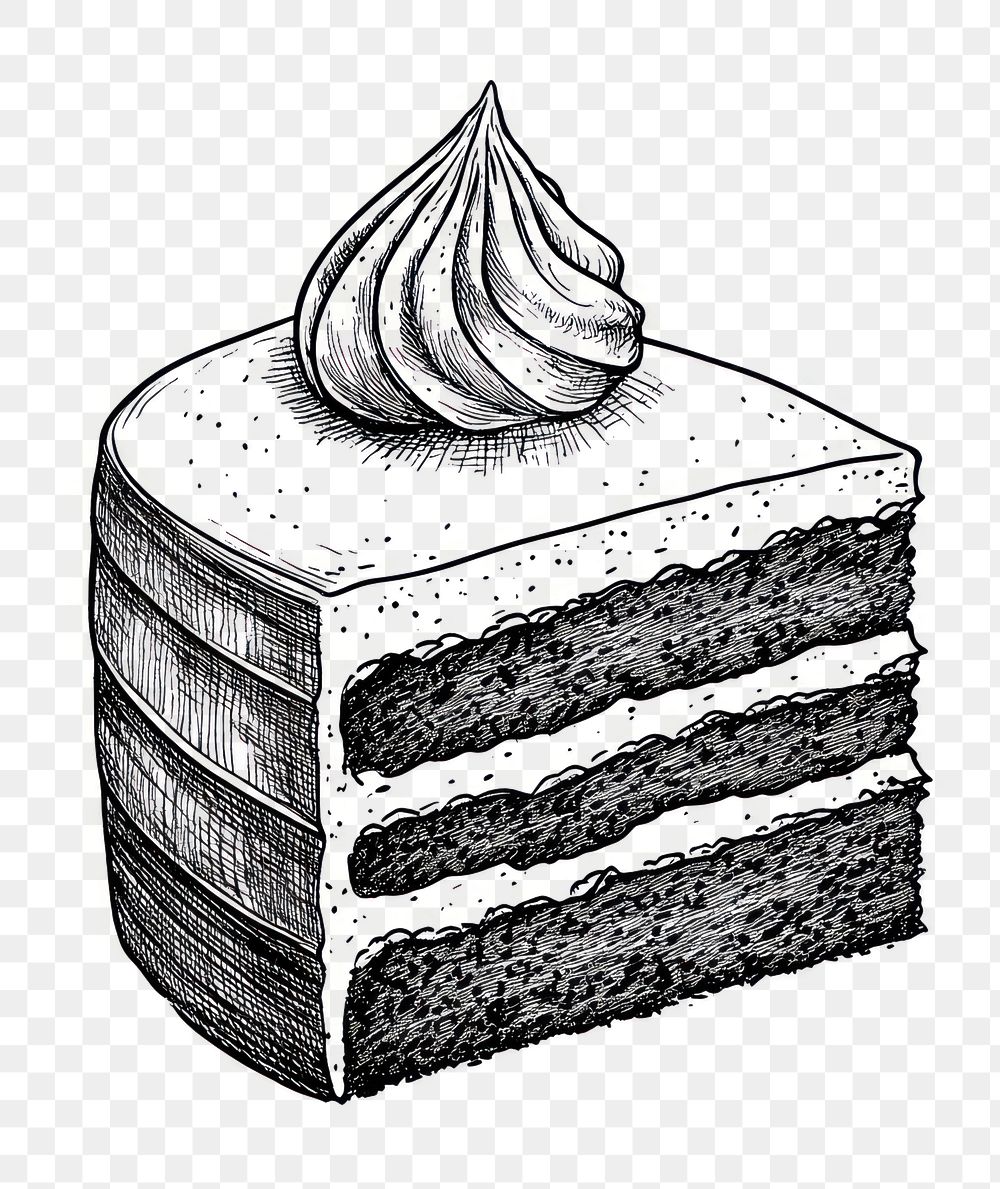 PNG Cake art dessert drawing.