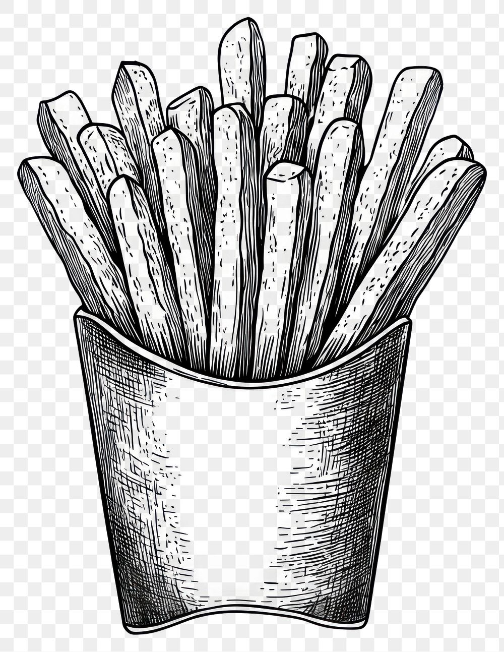 PNG French fries art sketch black.