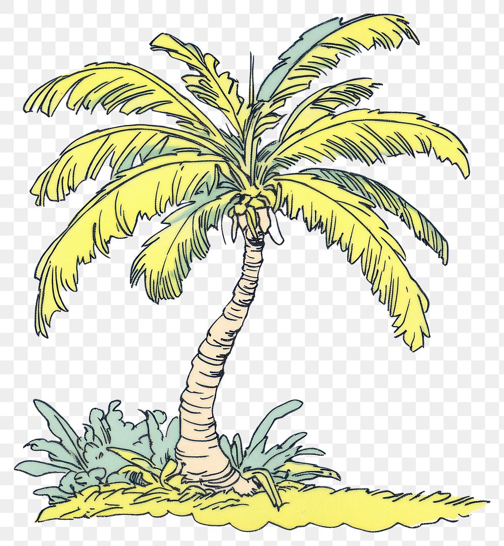 PNG Coconut tree illustration arecaceae botanical.