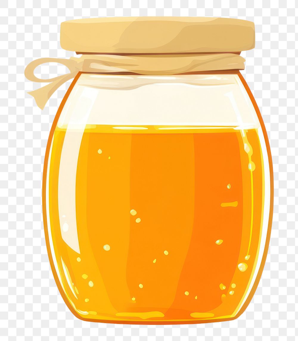 PNG Honey in glass jar illustration beverage golden.