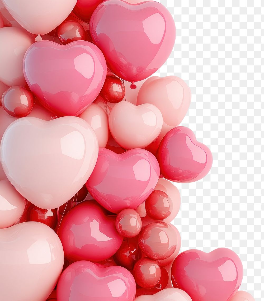 PNG Balloons heart-shaped valentine's white.