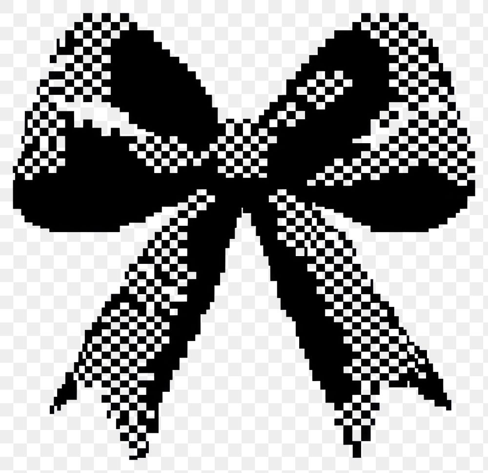 PNG Ribbon pixel black white.