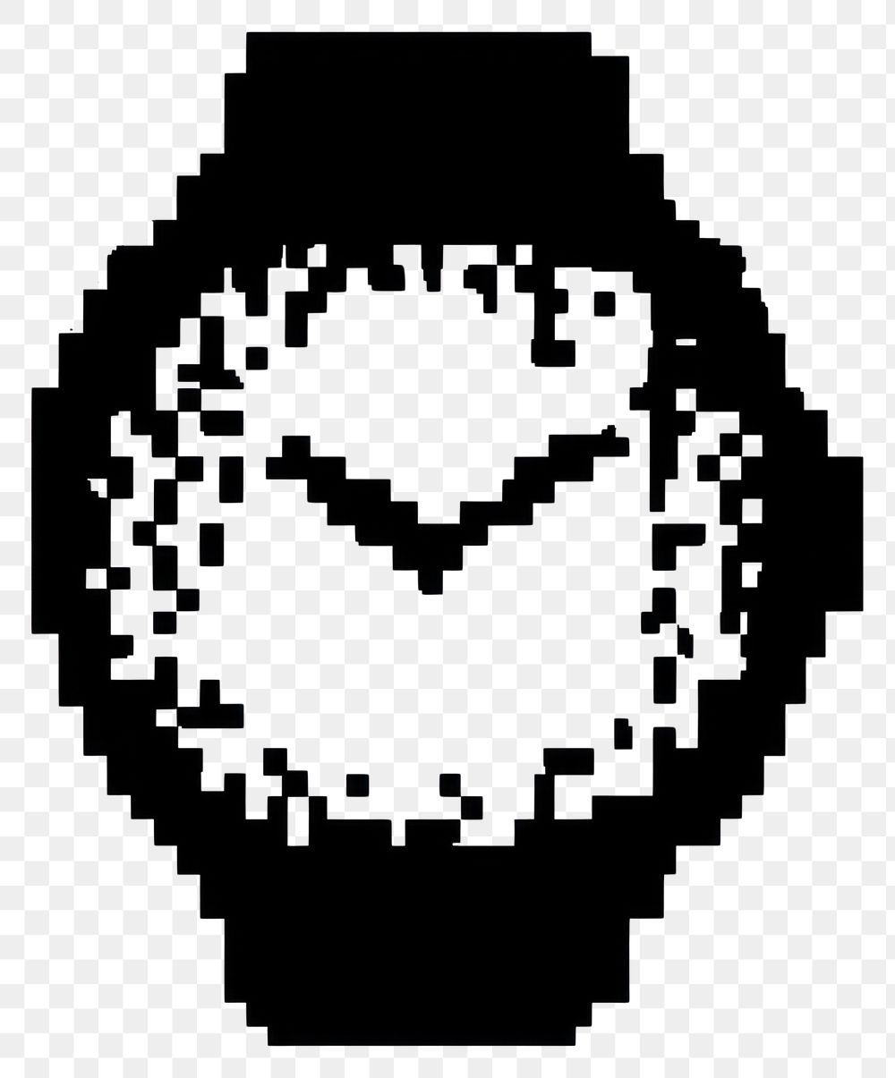 PNG Watch clock pixel black.