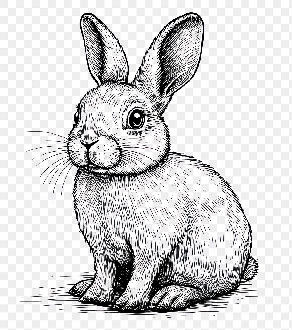 PNG Rabbit drawing sketch animal.