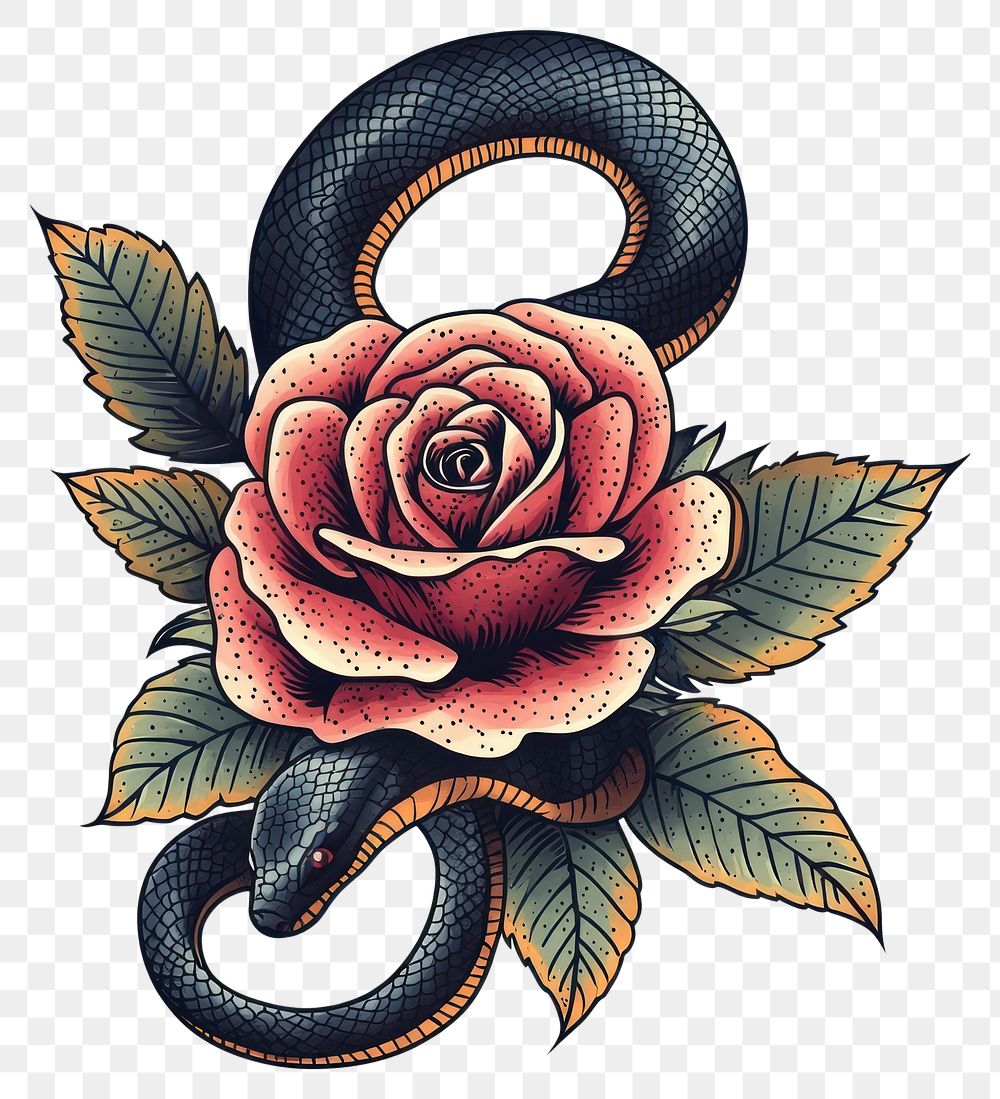 PNG Snake rose art illustration flower.