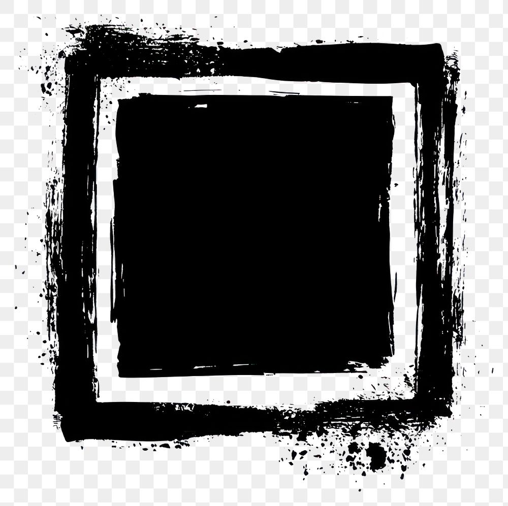 PNG Black square stamp frame grunge art electronics.