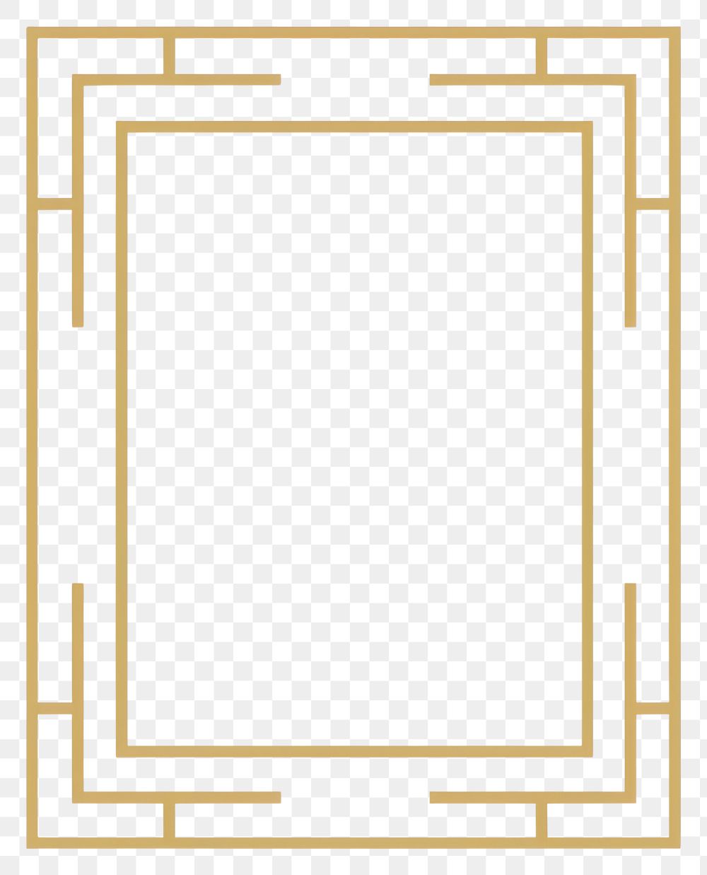 PNG Chinese golden border illustration minimalist design.