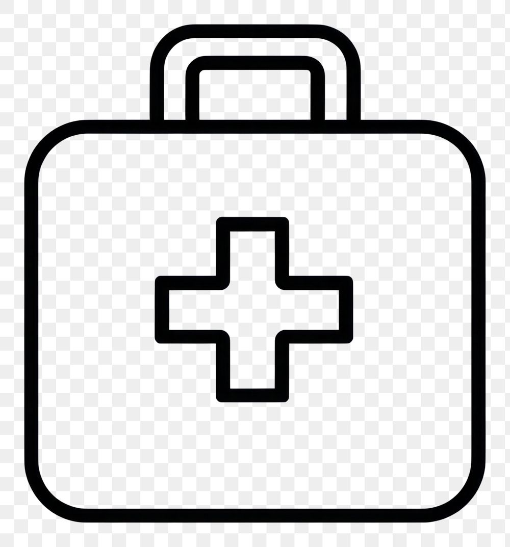 PNG First Aid Kit minimalist outline first.