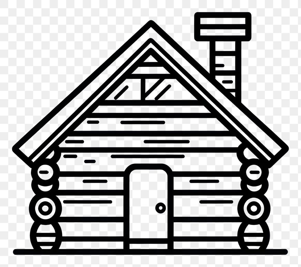 PNG Log cabin architecture simple design.