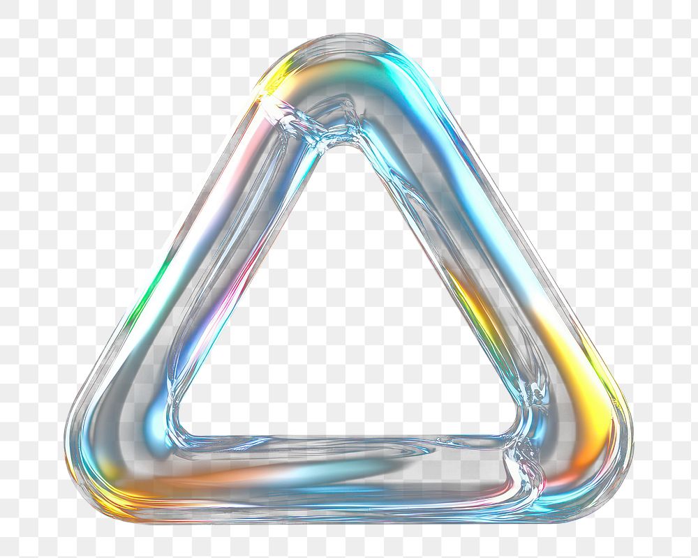 PNG Triangle icon glass illustration geometric.