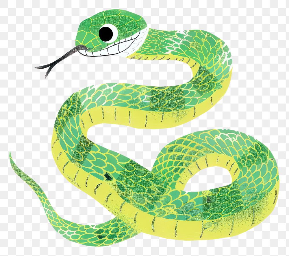 PNG Cute viper snake illustration reptile artistic drawing.