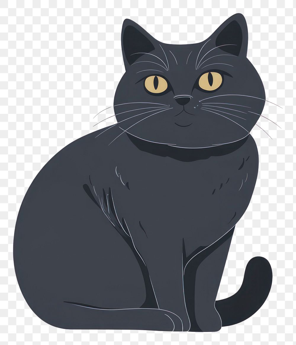 PNG British Shorthair cats animal pet illustration.