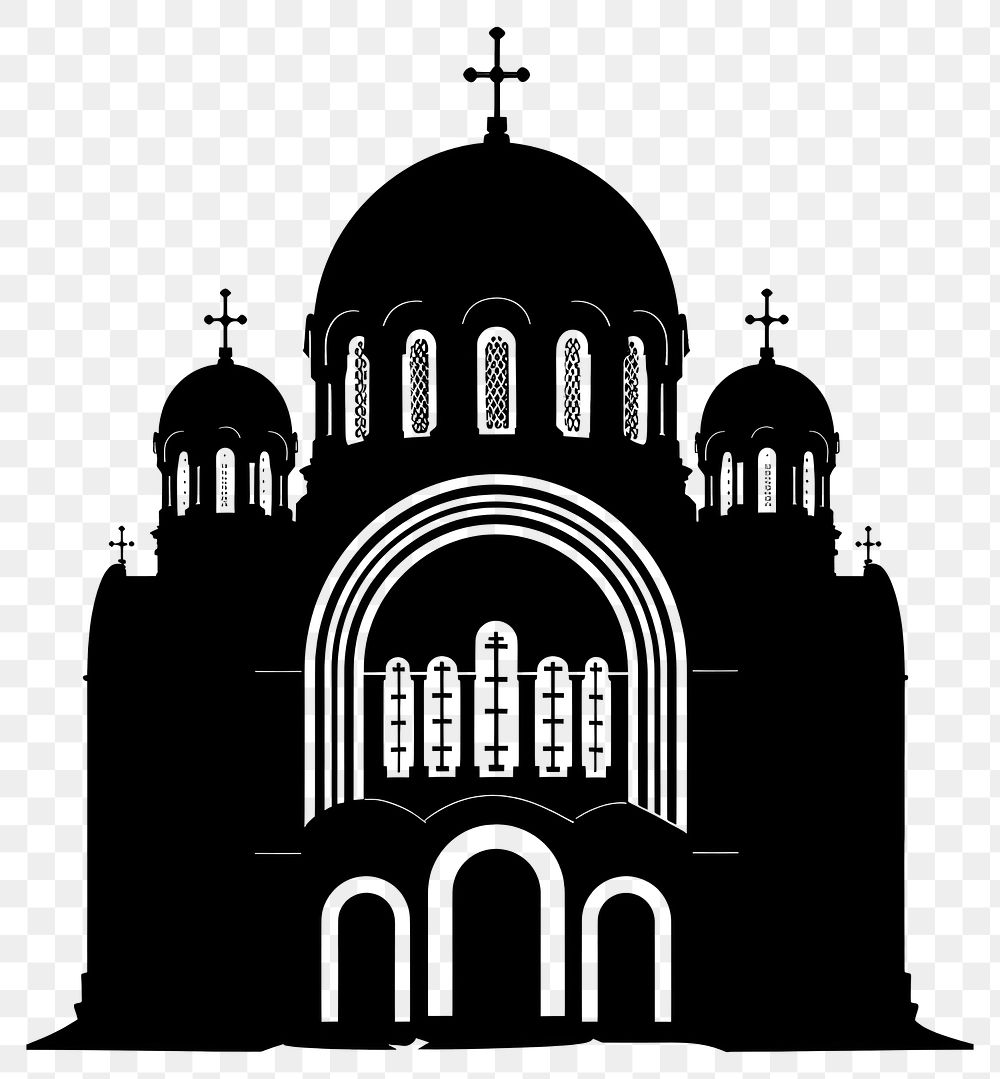 PNG Temple of Saint Sava architecture silhouette cathedral.