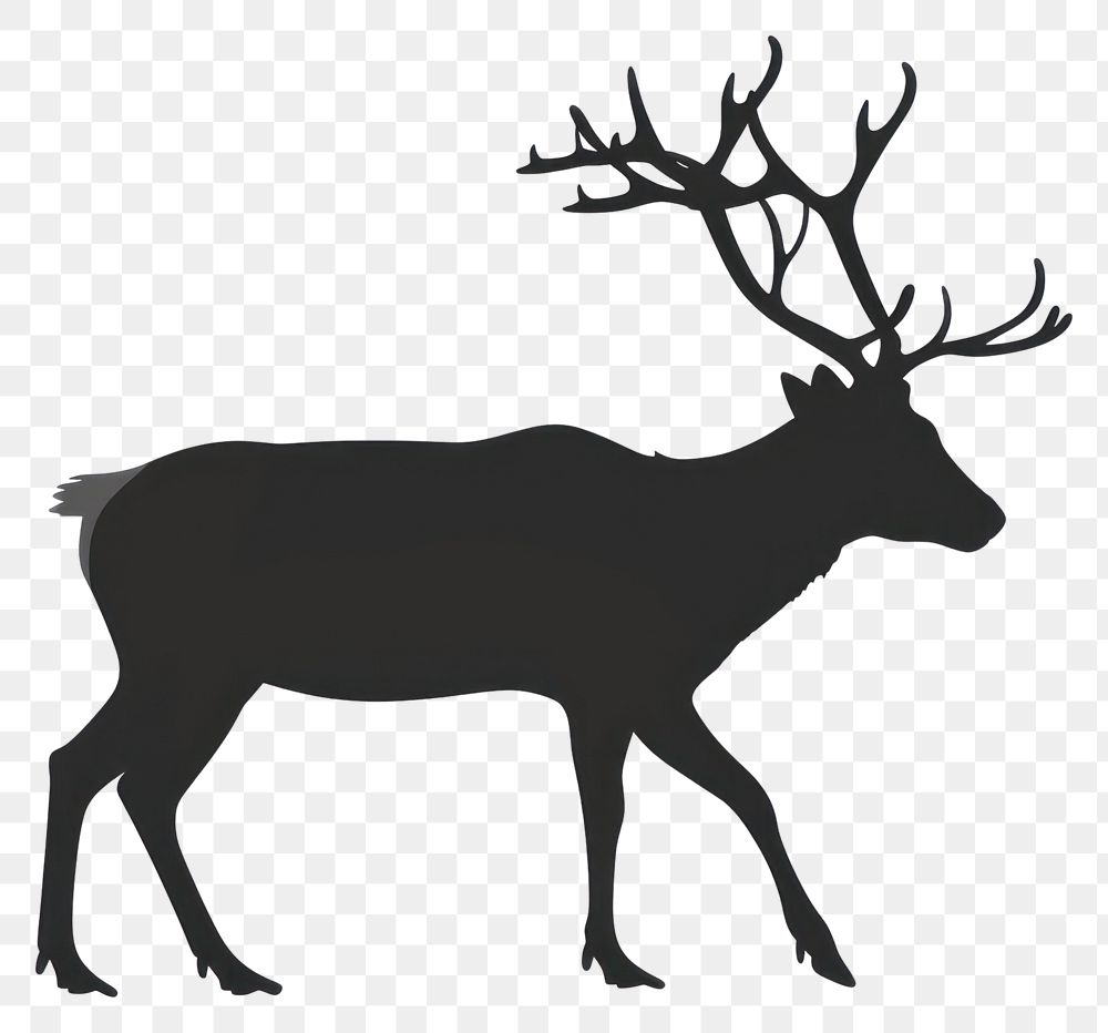 PNG Reindeer silhouette illustration wildlife.