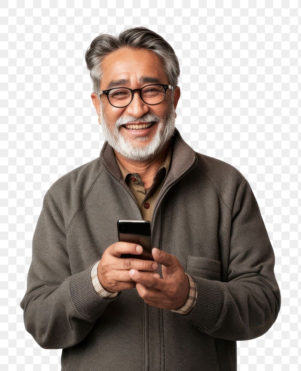 PNG Indian middle age man happy portrait photo.