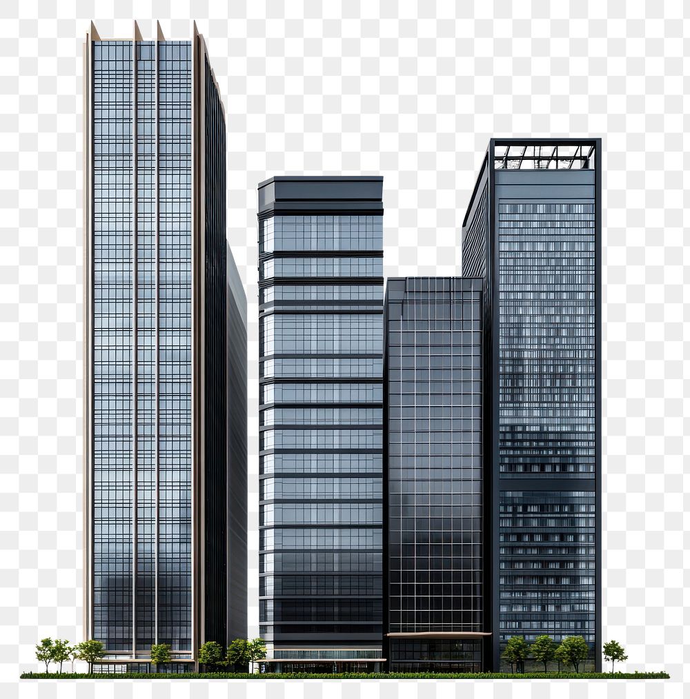 PNG Group of Asian buildings architecture skyscrapers modern.