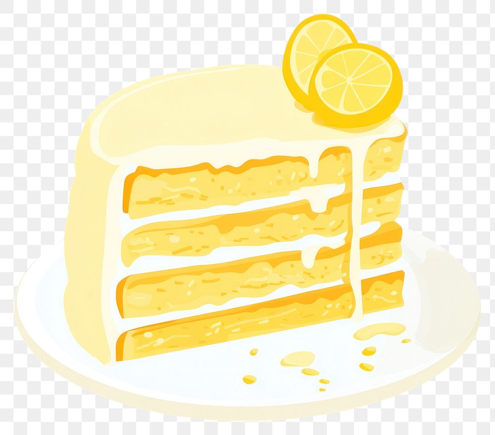 PNG Lemon cake illustration dessert delicious.