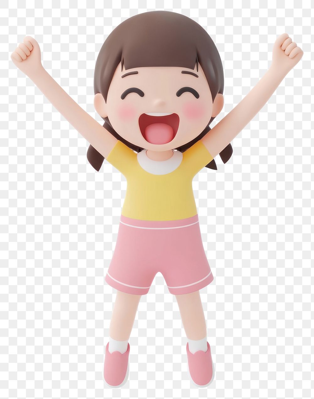 PNG Cute girl Excitement illustration cartoon happy.