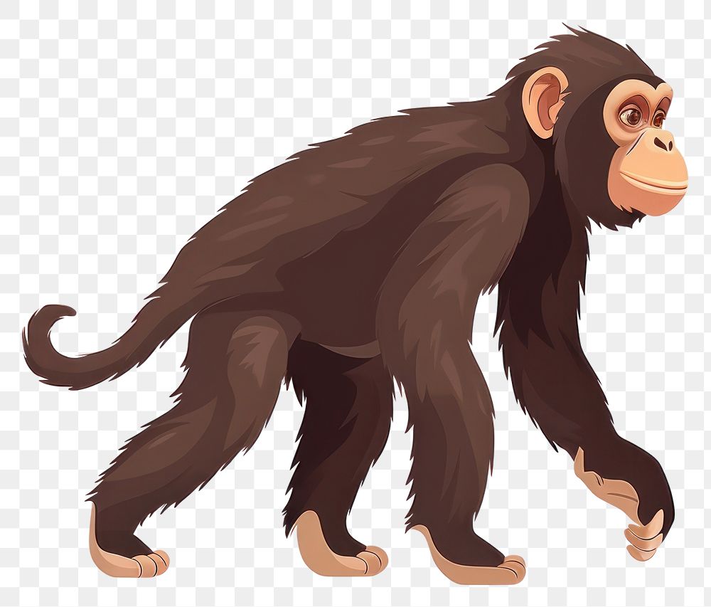 PNG Chimpanzee walking illustration chimpanzee wildlife.