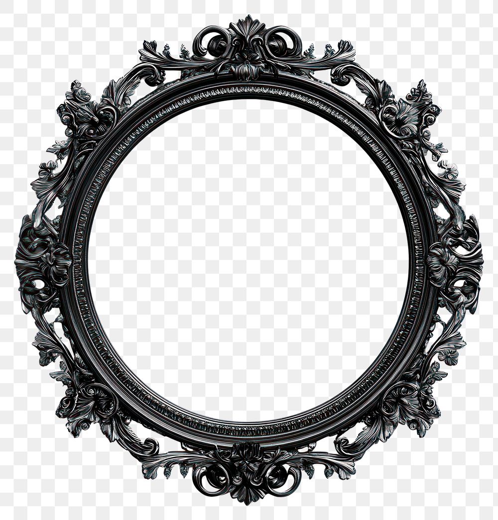 PNG Black Circle gothic frames vintage ornate design.