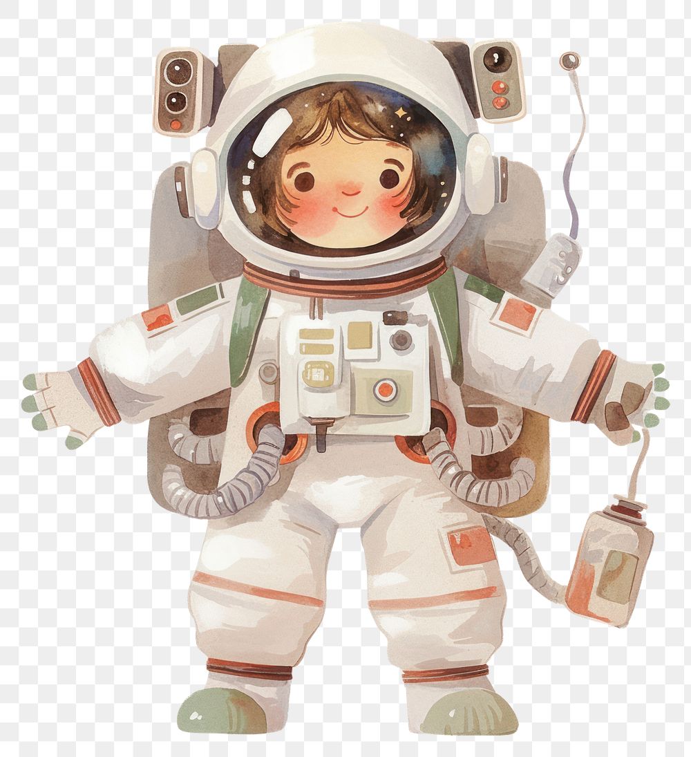 PNG Astronaut girl illustration background children's.