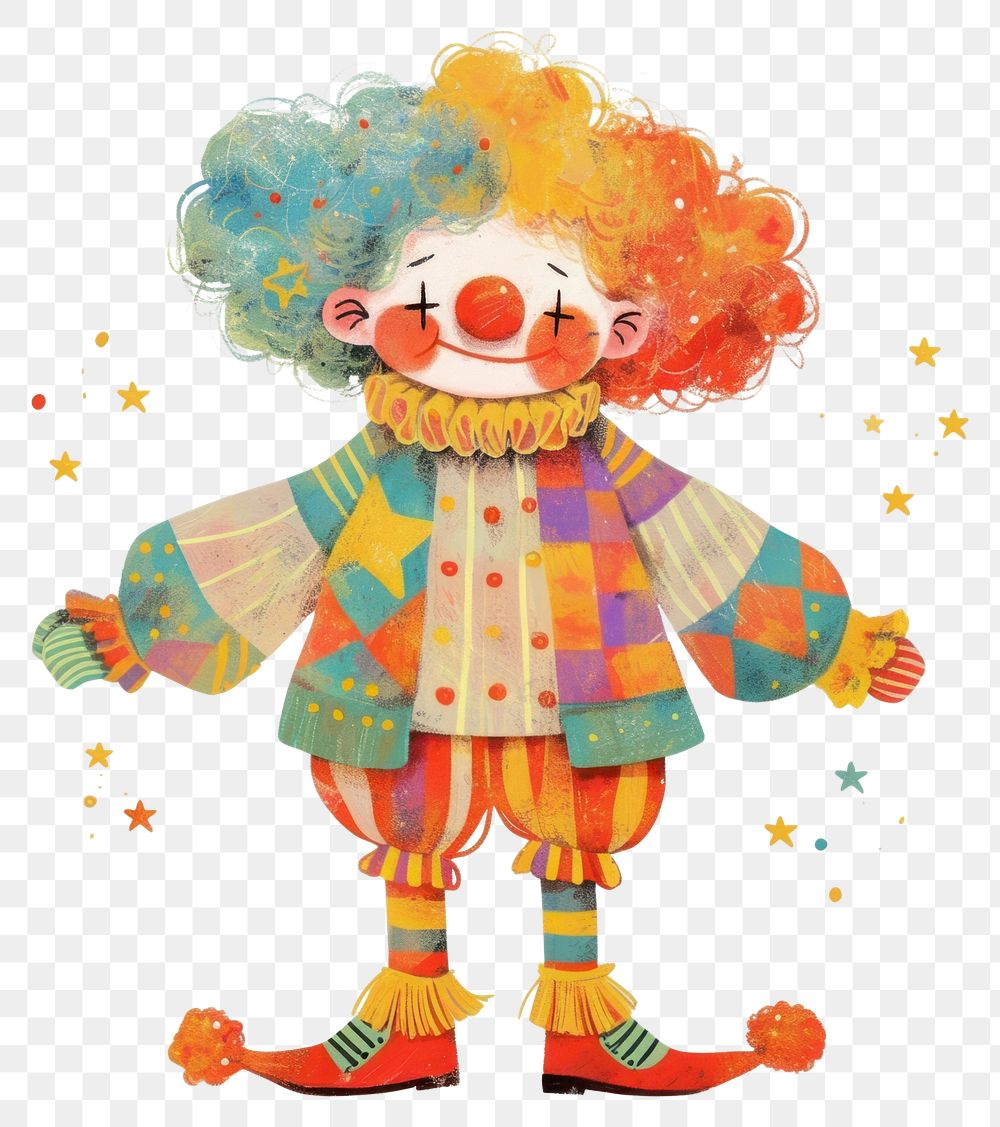 PNG Clown boy clown illustration colorful.