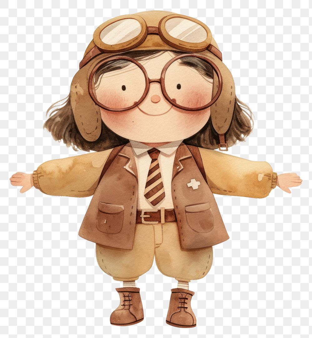 PNG Pilot Doctor illustration character aviator.