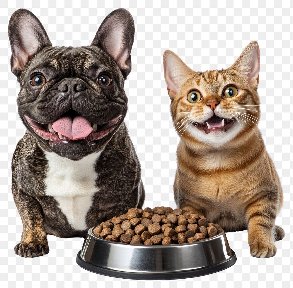 PNG French Bulldog and a cat bulldog pet animal.