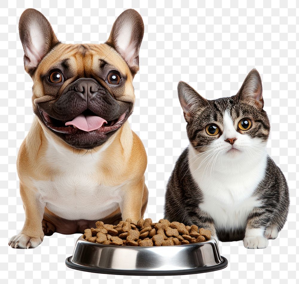 PNG French Bulldog and a cat bulldog pet background.