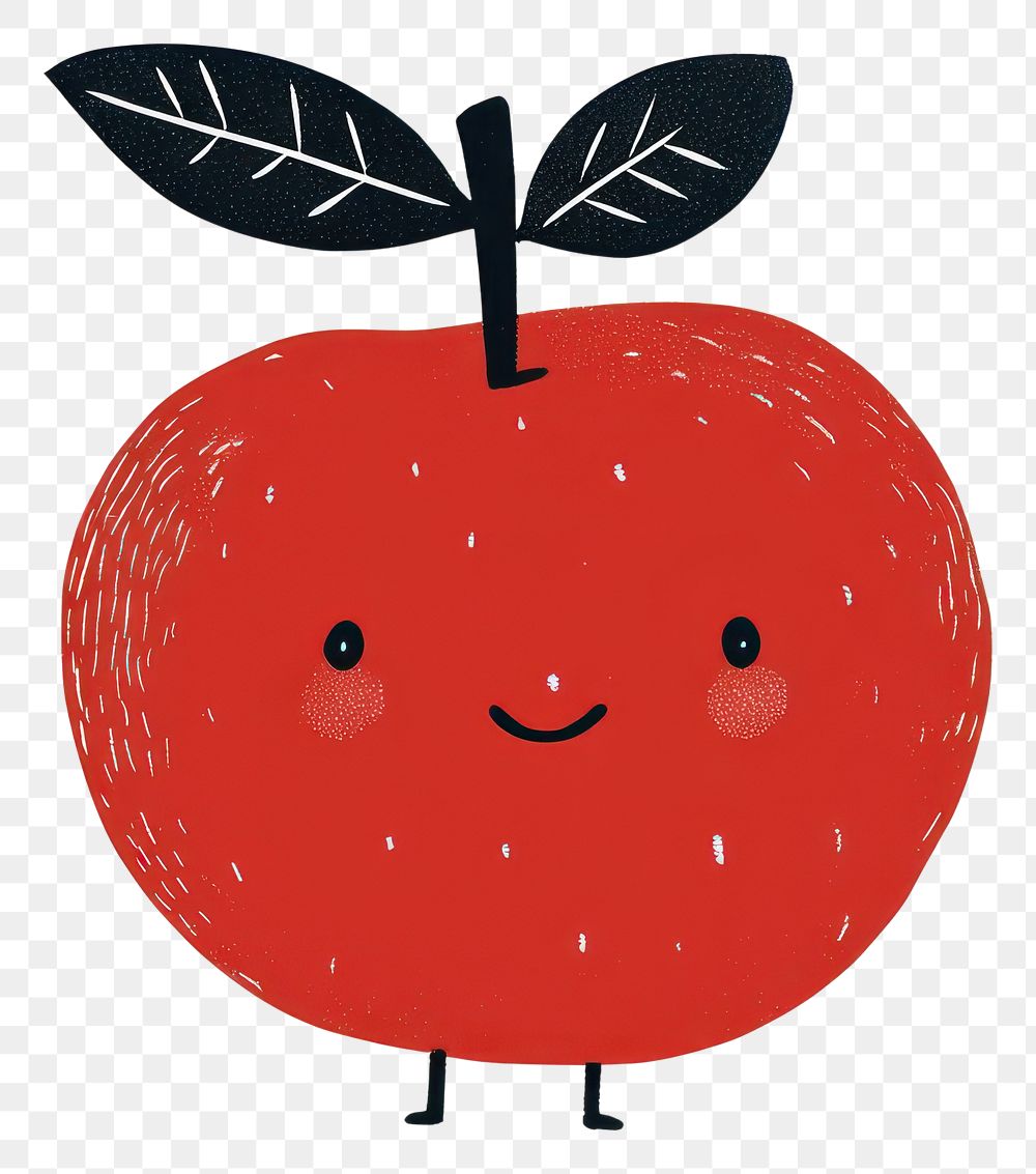 PNG Red apple illustration fruit strawberry.