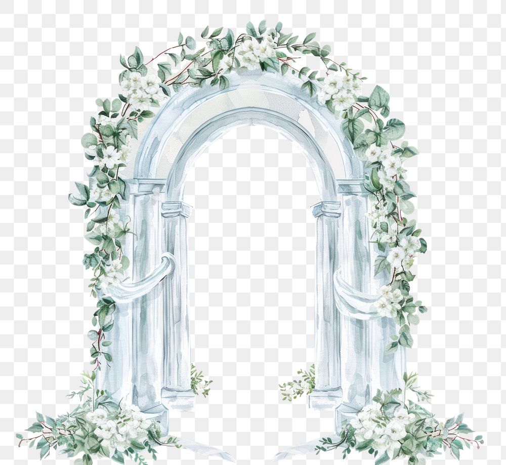 PNG Wedding arch illustration art architecture.