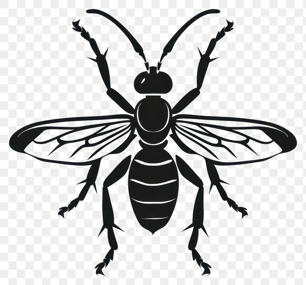 PNG Potter wasp silhouette insect black.