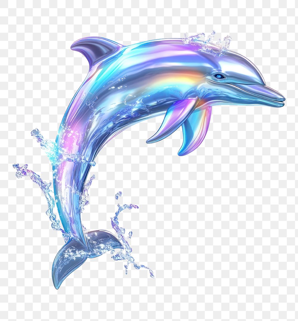 PNG Dolphin illustration splash water.