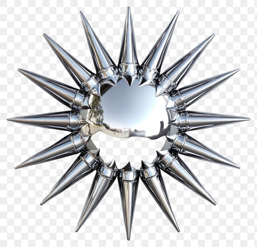 PNG A large spiked sunburst metallic mirror contemporary.